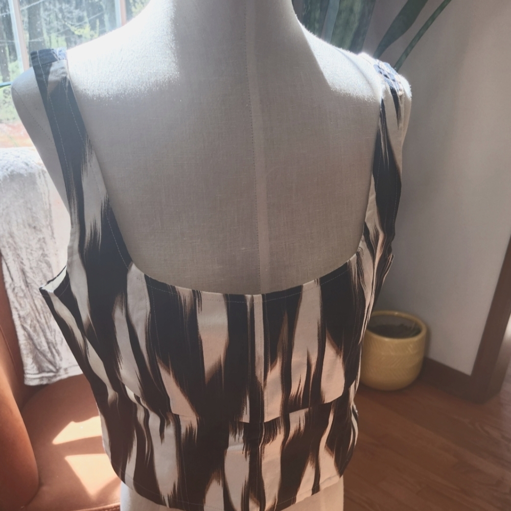 Black Print Women's Crppped Bustier